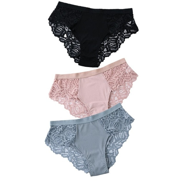 3 Pack Briefs Lace Panties Underwear Lingerie  Floral Underpants Undies The Clothing Company Sydney