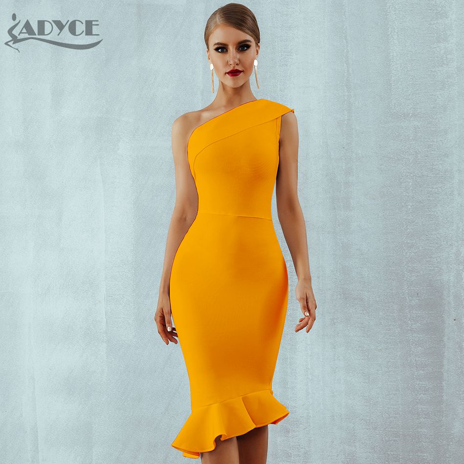 Summer Ladies Bandage One Shoulder Sleeveless Ruffles Nightclub Dress Celebrity Evening Party Dress The Clothing Company Sydney