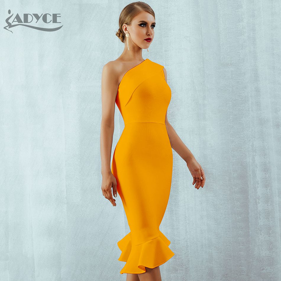 Summer Ladies Bandage One Shoulder Sleeveless Ruffles Nightclub Dress Celebrity Evening Party Dress The Clothing Company Sydney