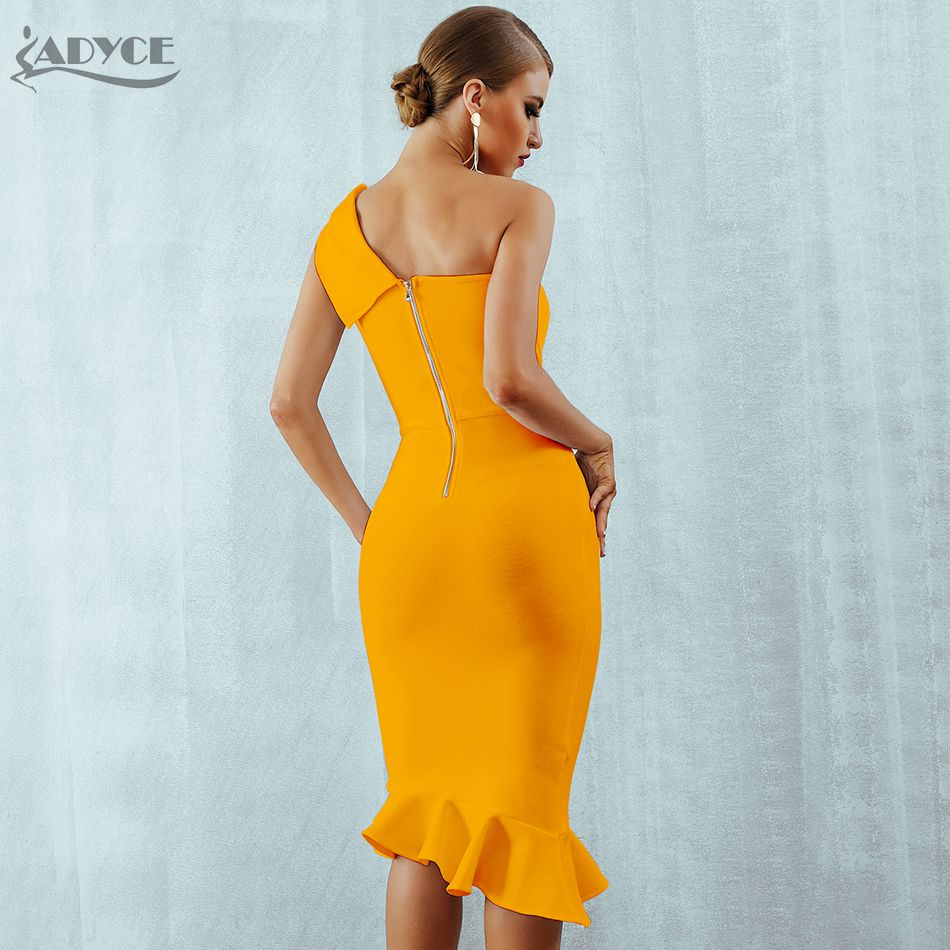 Summer Ladies Bandage One Shoulder Sleeveless Ruffles Nightclub Dress Celebrity Evening Party Dress The Clothing Company Sydney