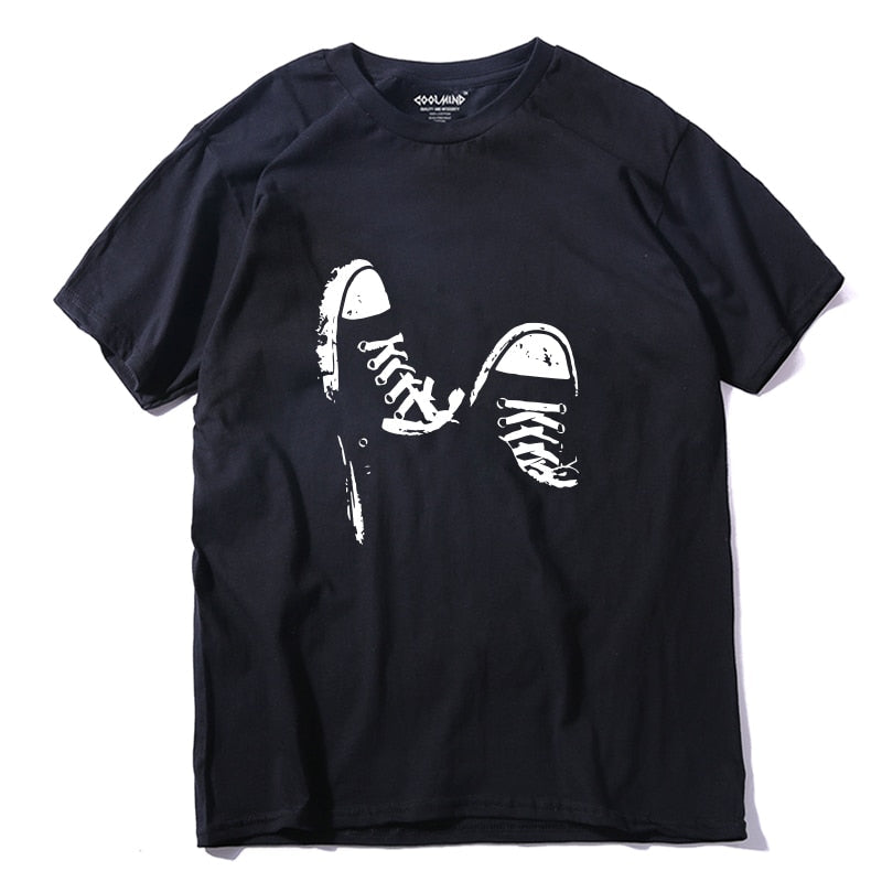 Cotton casual short sleeve skate shoe print mens ladies cool summer cool t shirt The Clothing Company Sydney