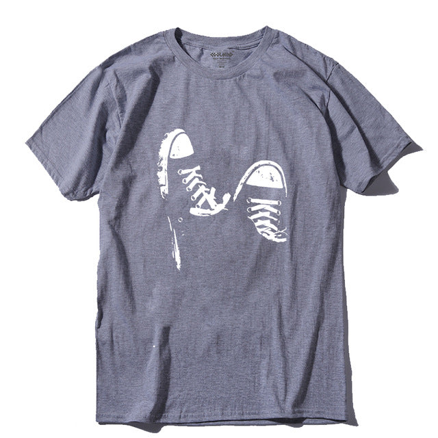 Cotton casual short sleeve skate shoe print mens ladies cool summer cool t shirt The Clothing Company Sydney