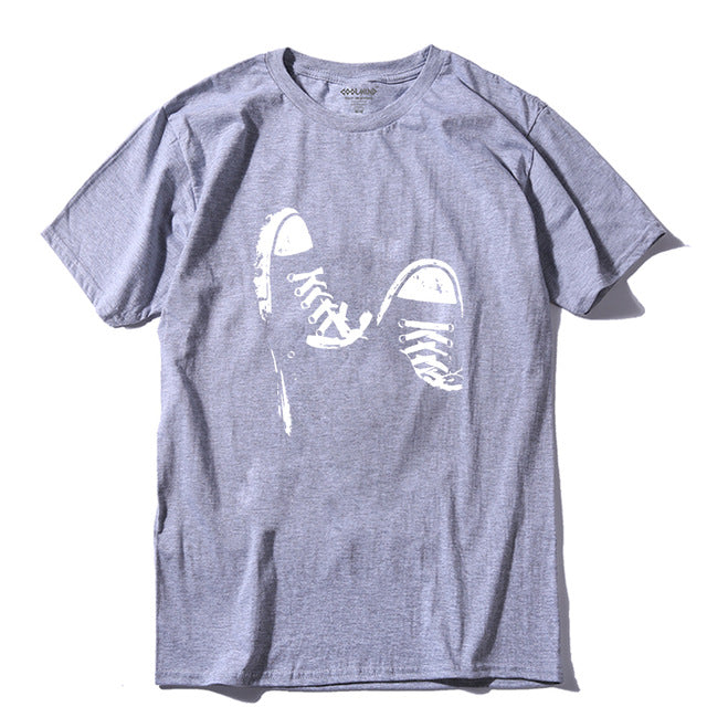 Cotton casual short sleeve skate shoe print mens ladies cool summer cool t shirt The Clothing Company Sydney