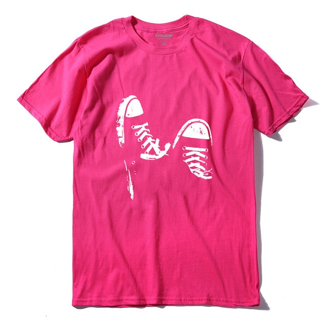 Cotton casual short sleeve skate shoe print mens ladies cool summer cool t shirt The Clothing Company Sydney