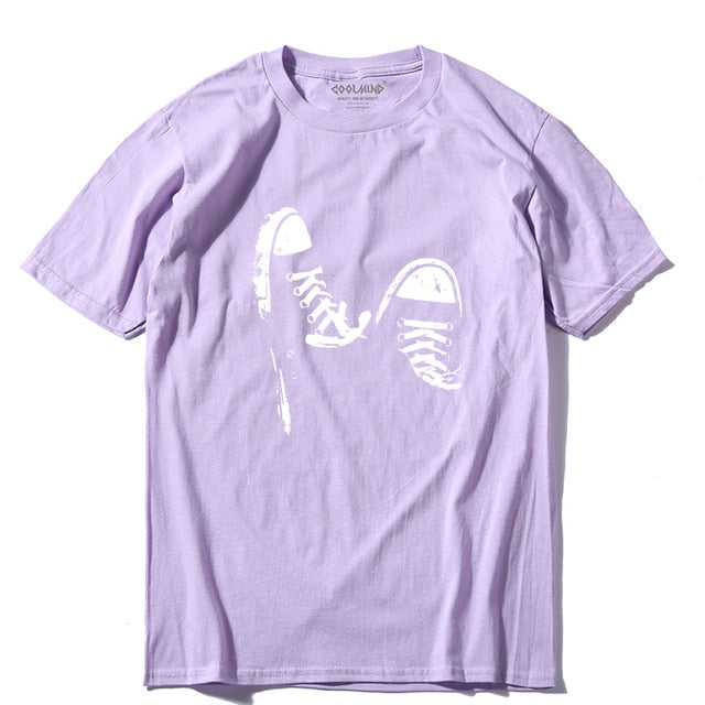 Cotton casual short sleeve skate shoe print mens ladies cool summer cool t shirt The Clothing Company Sydney