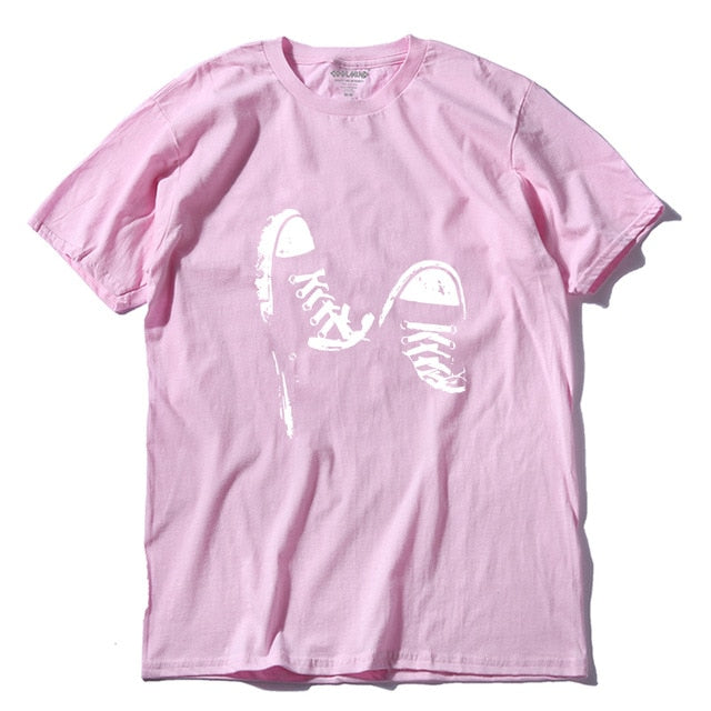 Cotton casual short sleeve skate shoe print mens ladies cool summer cool t shirt The Clothing Company Sydney