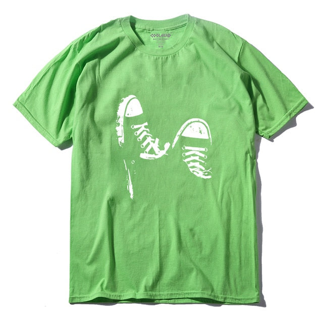Cotton casual short sleeve skate shoe print mens ladies cool summer cool t shirt The Clothing Company Sydney