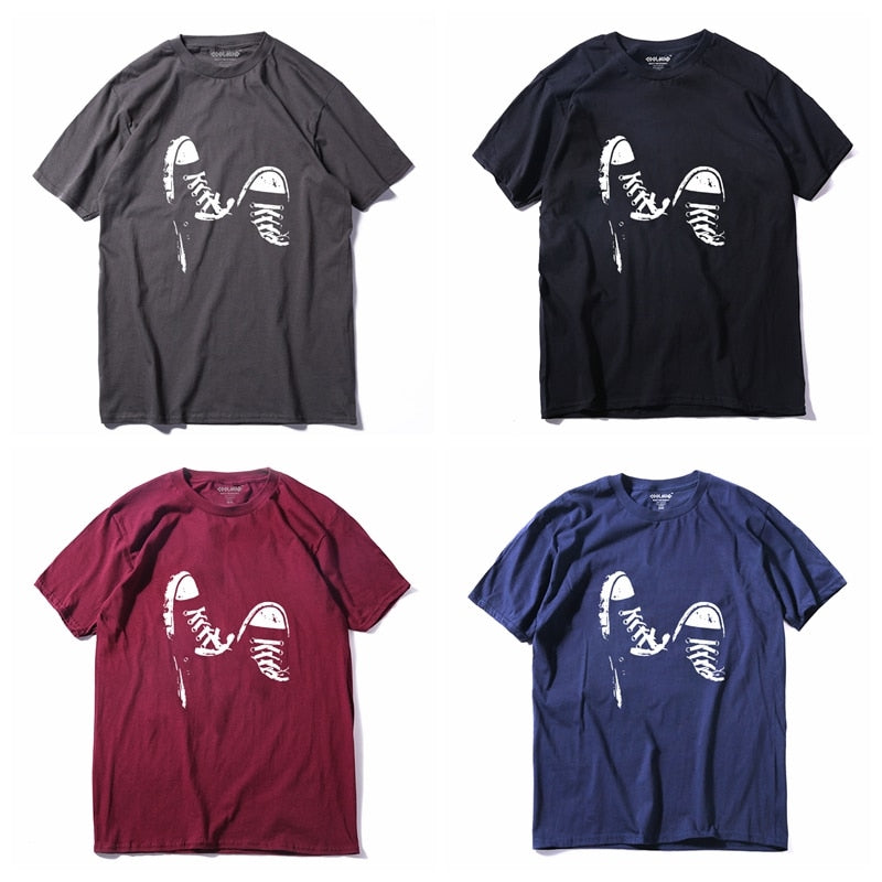 Cotton casual short sleeve skate shoe print mens ladies cool summer cool t shirt The Clothing Company Sydney