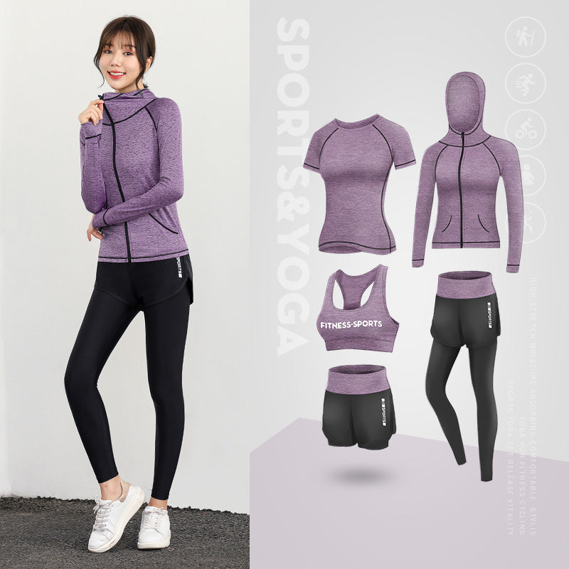 5 Piece Ladies Jogging Sets Sports Suit Yoga Wear Gym Fitness Outdoor Running Training Workout Quick Dry Set The Clothing Company Sydney