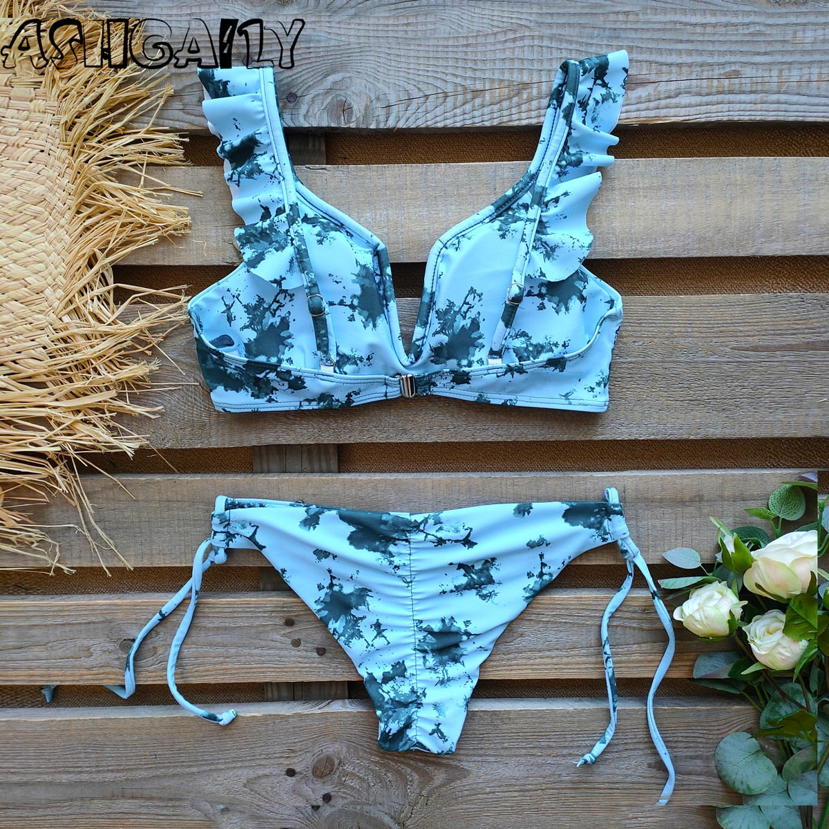 2 Piece Brazilian Women Print Side Tie Swimwear Push Up Swimsuit Bath Suit Bikini Set The Clothing Company Sydney