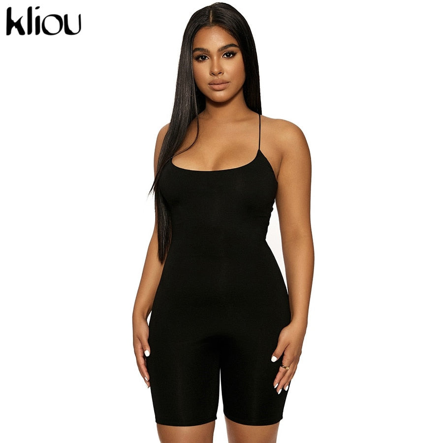 Black Skinny Spaghetti Strap sleeveless Street Romper club Bodycon Playsuit jumpsuit The Clothing Company Sydney