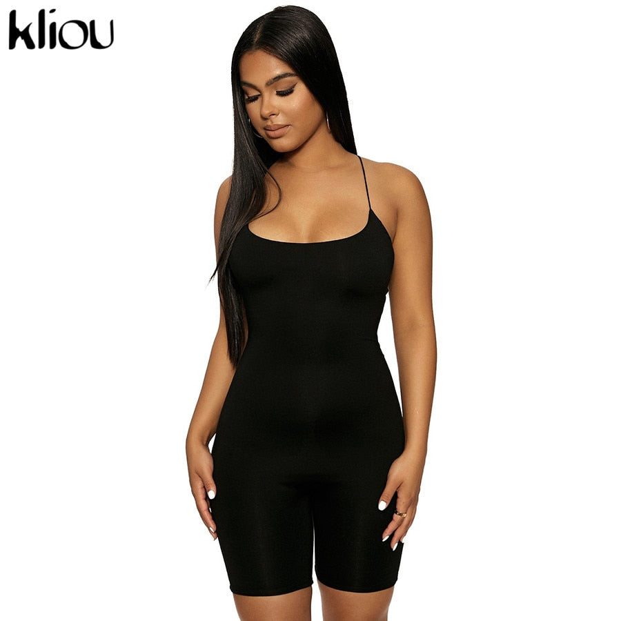Black Skinny Spaghetti Strap sleeveless Street Romper club Bodycon Playsuit jumpsuit The Clothing Company Sydney