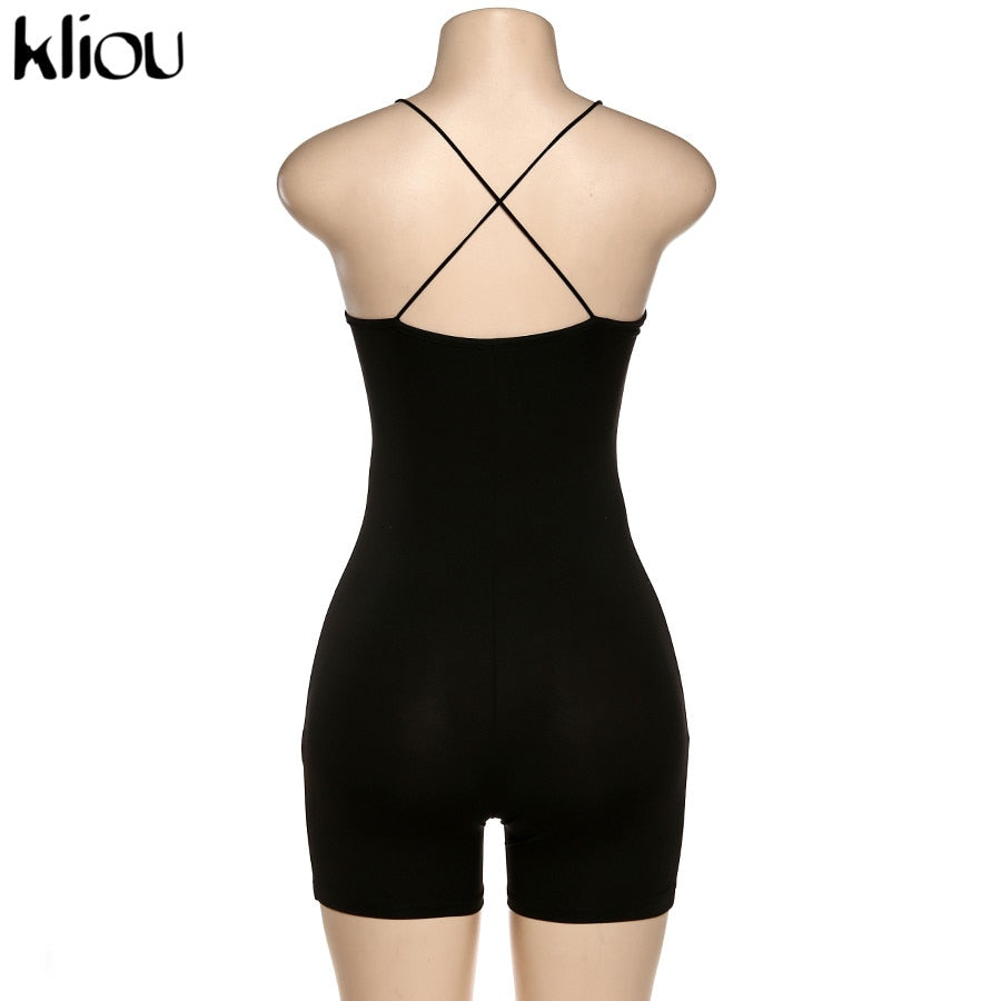 Black Skinny Spaghetti Strap sleeveless Street Romper club Bodycon Playsuit jumpsuit The Clothing Company Sydney