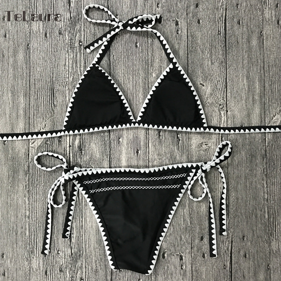 2 Piece New Sexy Swimwear Push Up Swimsuit Halter Top Padded Bathing Suit Bandage Brazilian Bikini Set The Clothing Company Sydney
