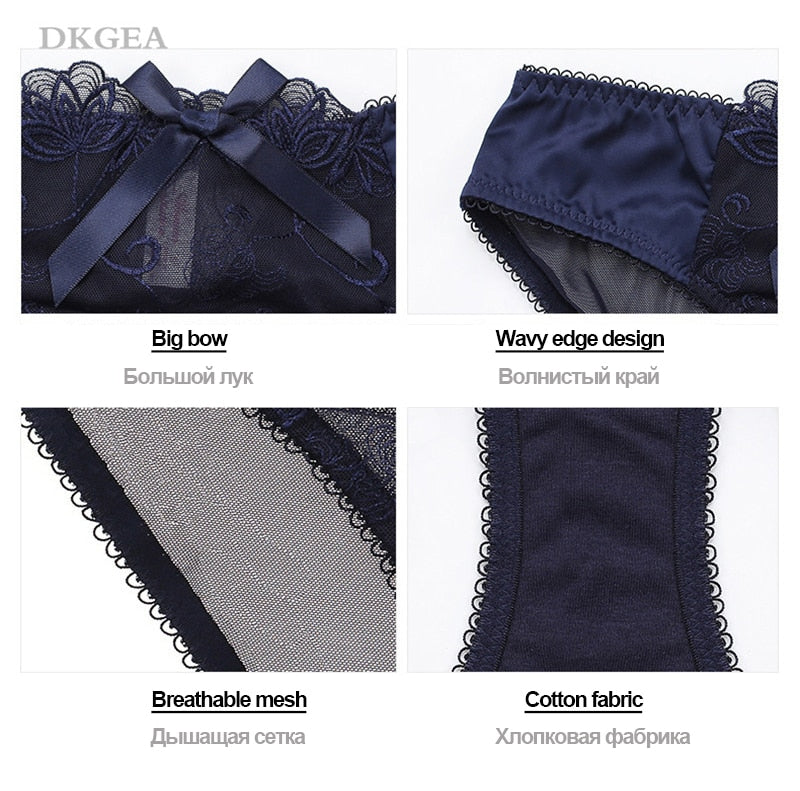Fashion embroidery bras underwear women set plus size lingerie sexy C D cup Ultrathin transparent bra panties lace bra set The Clothing Company Sydney