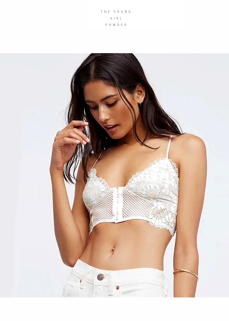 French Retro Lace Front Buckle Bra Set Wire Free Bralette Ultra-Thin Lingerie Sets Beauty Back Underwear The Clothing Company Sydney