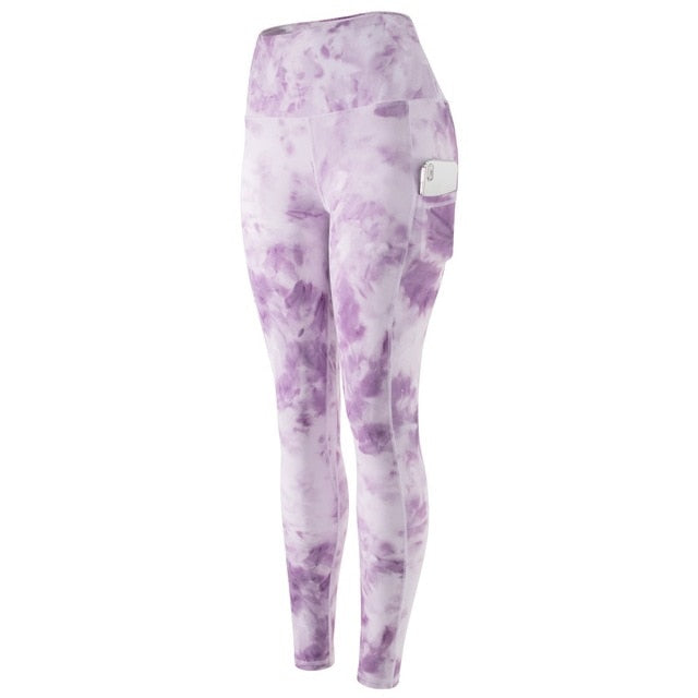 Tie Dye Tight Sports Women Fitness With Pocket Yoga Pants Stretch Workout Patchwork Slim Gym Leggings The Clothing Company Sydney