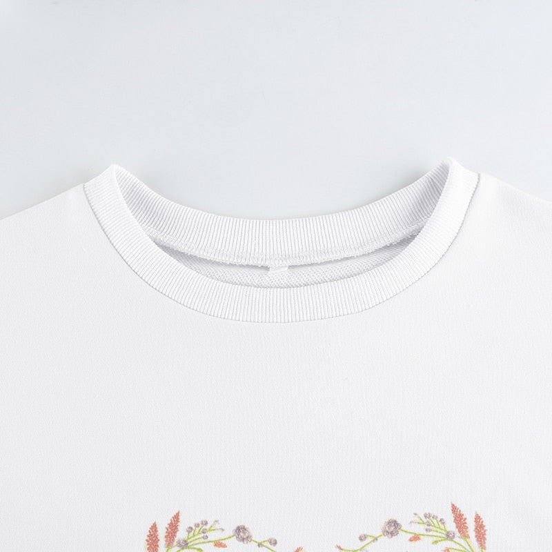 Cat Print Cute White Oversized Autumn Cute Long Sleeve Sweat Shirt Casual Loose Pullover Streetwear Sweatshirt The Clothing Company Sydney