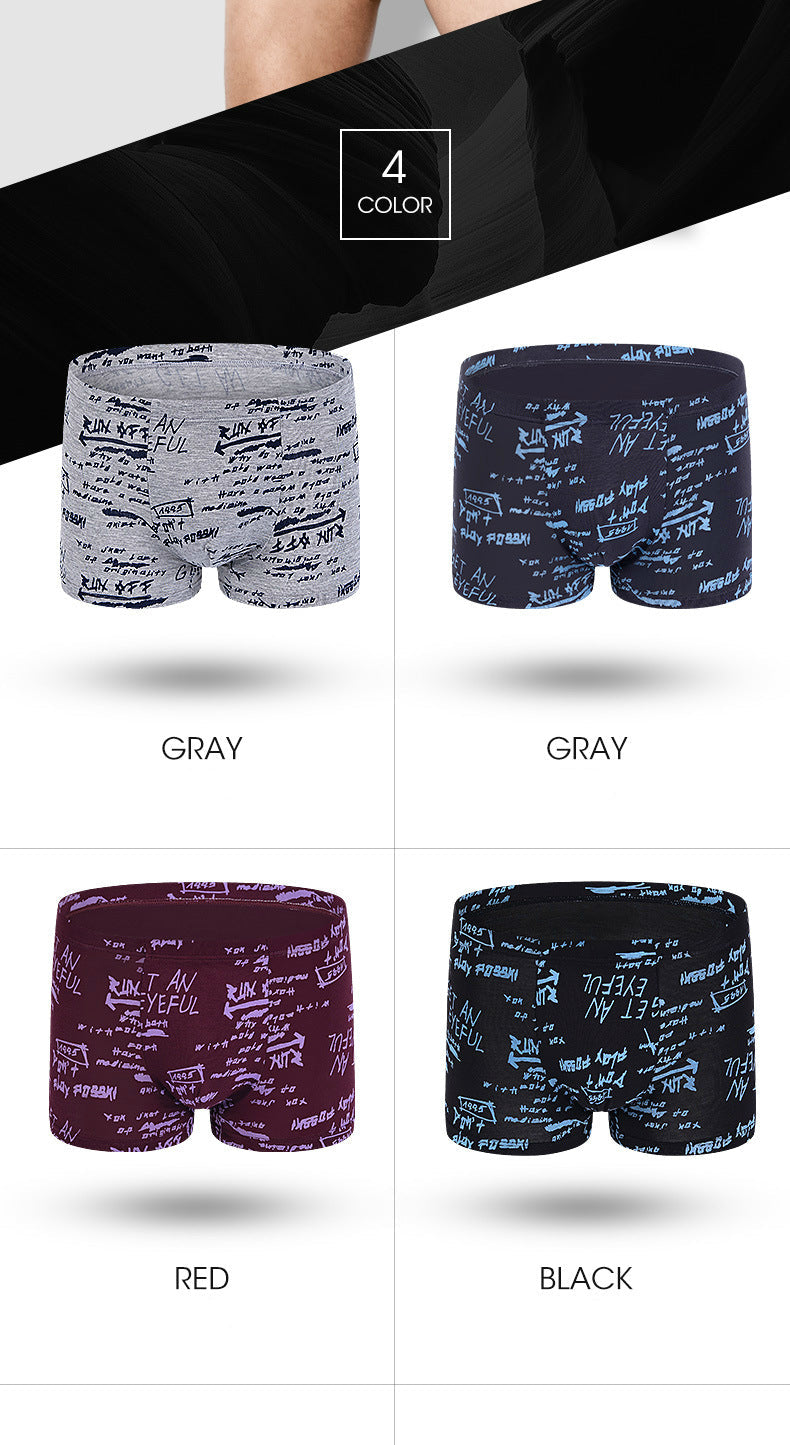 4 pack Men's Boxer Male Underwear Boxer Breathable Men Boxers Print Underpants Comfortable Trunks The Clothing Company Sydney