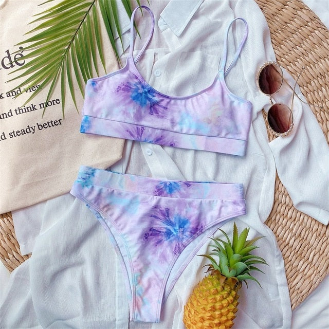 Bandeau high waist bikini Push up swimwear Dragon print sexy bikini set Retro swimsuit Bathing suit The Clothing Company Sydney