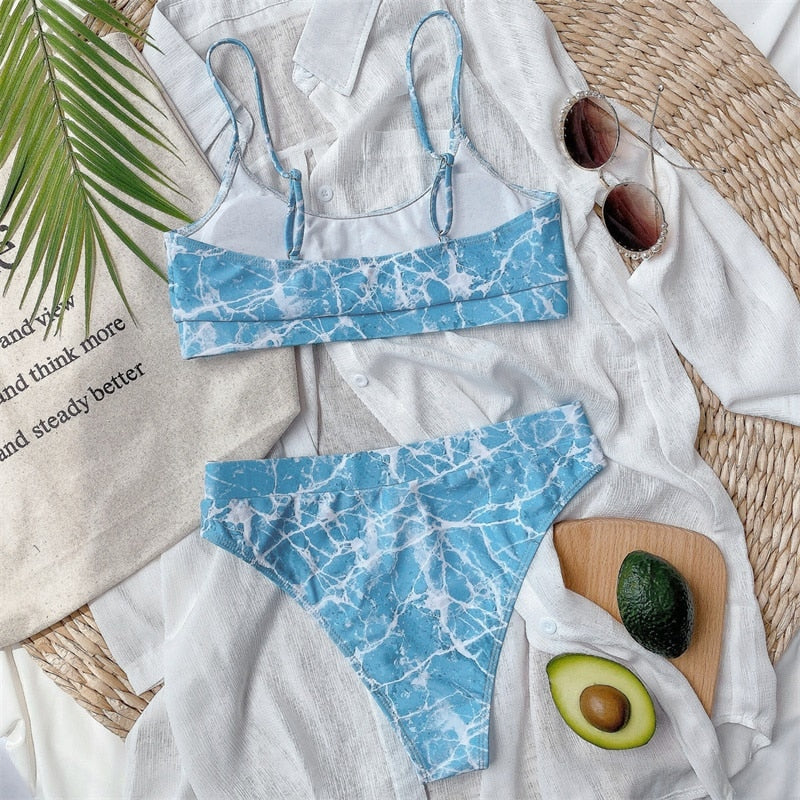 Bandeau high waist bikini Push up swimwear Dragon print sexy bikini set Retro swimsuit Bathing suit The Clothing Company Sydney