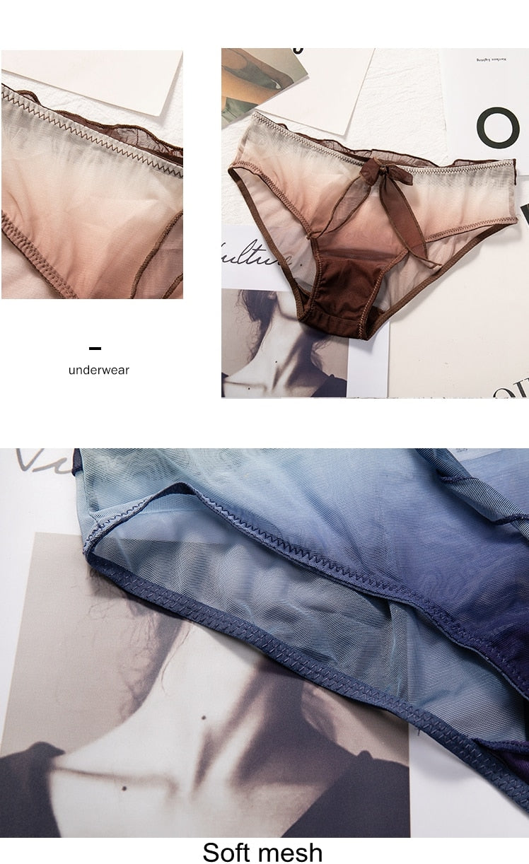 Bow Sweet Transparent Panties Soft Breathable Cute Underwear Ladies Cotton Briefs Gradient  Sexy Panties The Clothing Company Sydney