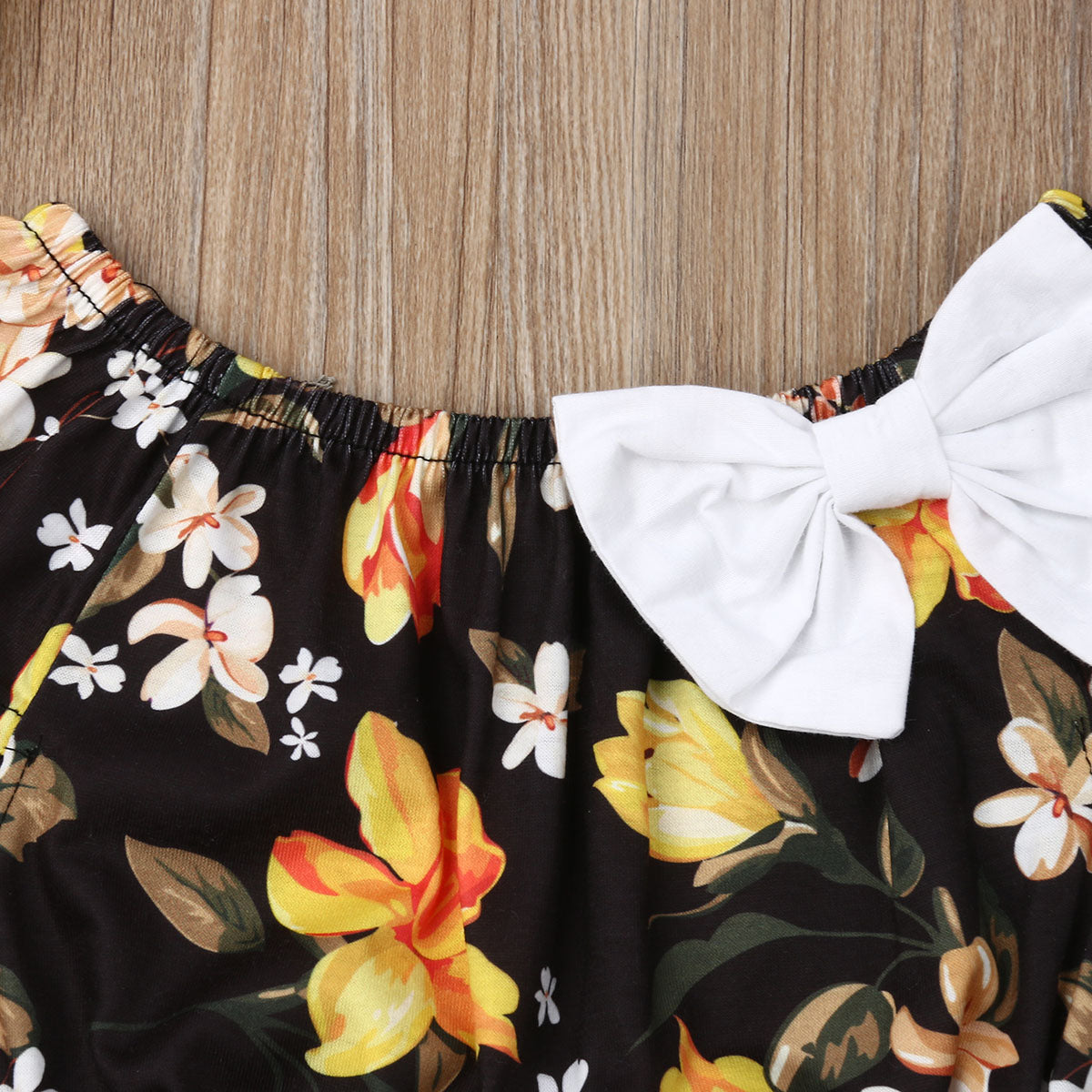 Baby Kid Girls Summer Floral Top T-shirt Solid Short Pant 2 Piece Set Outfits Set The Clothing Company Sydney