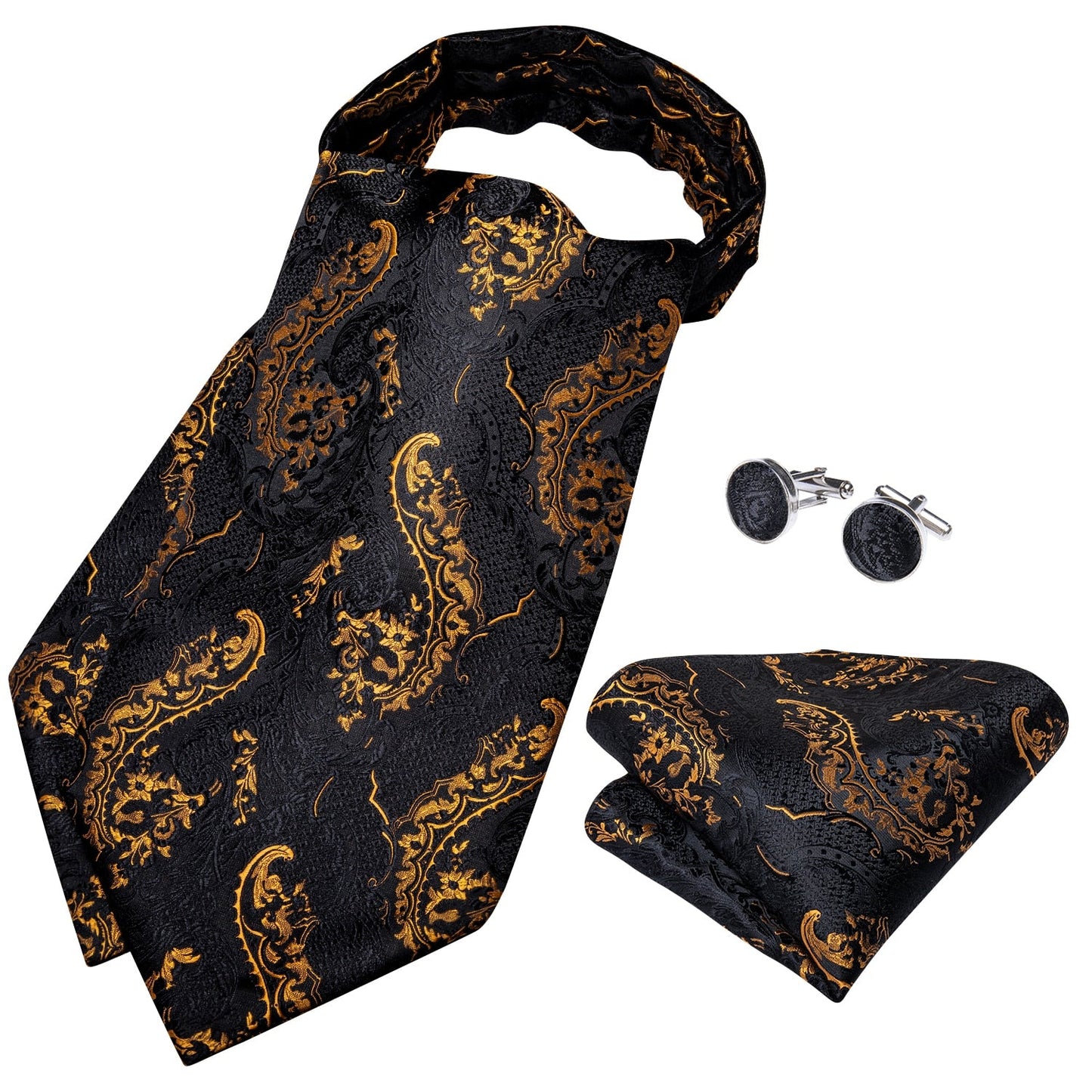 5 Piece Men Gold Paisley Silk Waistcoat Ascot Tie Pocket Square Necktie Ring Set Wedding Formal Dress Vests Set The Clothing Company Sydney