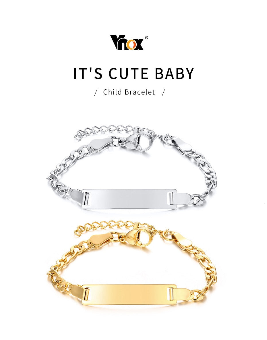 Personalized Custom Baby Name Bracelet Gold Tone Solid Stainless Steel Adjustable Bracelet The Clothing Company Sydney