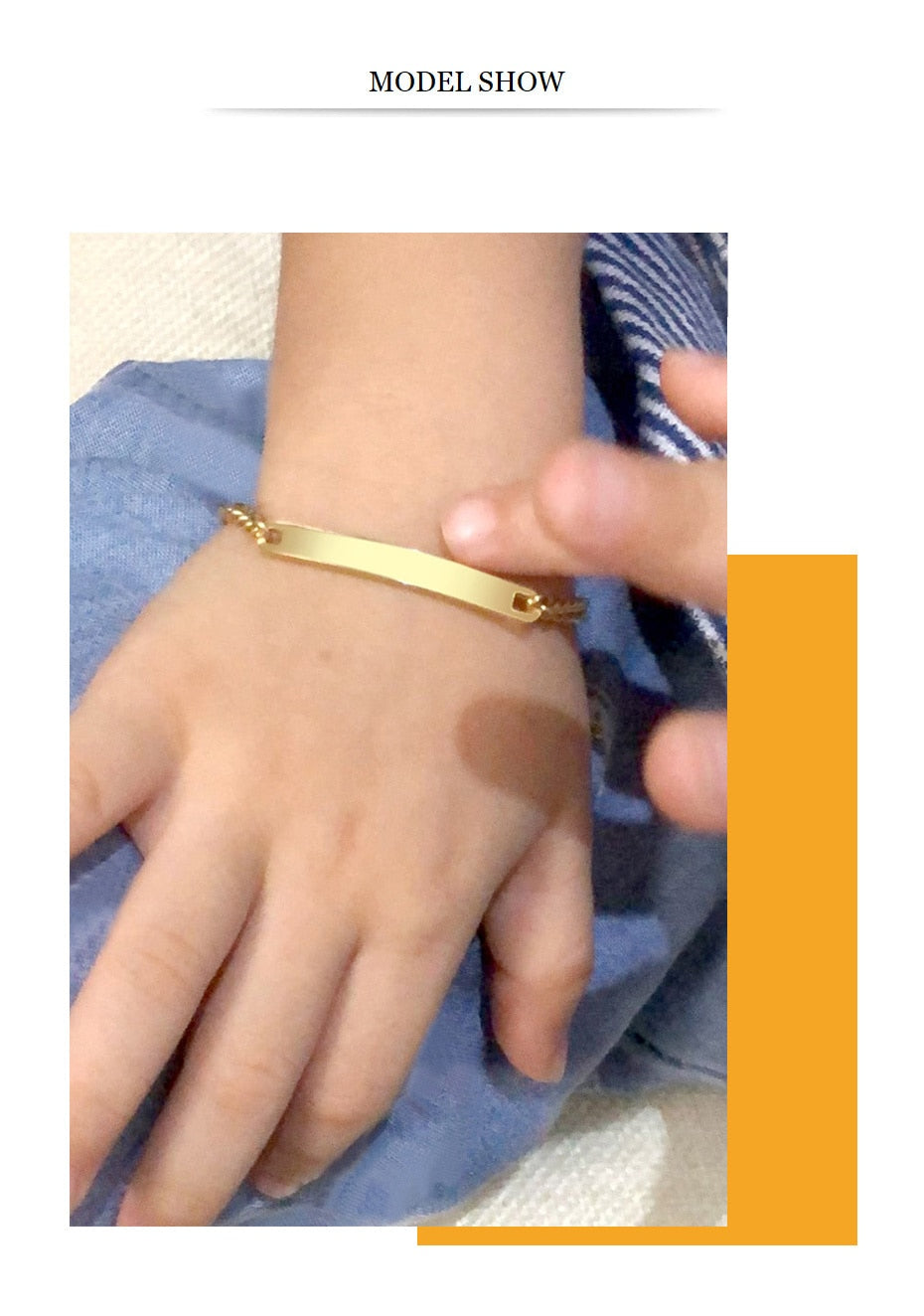 Personalized Custom Baby Name Bracelet Gold Tone Solid Stainless Steel Adjustable Bracelet The Clothing Company Sydney