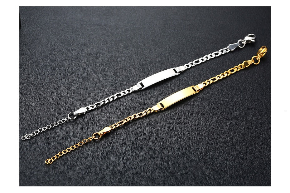 Personalized Custom Baby Name Bracelet Gold Tone Solid Stainless Steel Adjustable Bracelet The Clothing Company Sydney