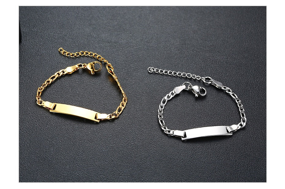 Personalized Custom Baby Name Bracelet Gold Tone Solid Stainless Steel Adjustable Bracelet The Clothing Company Sydney