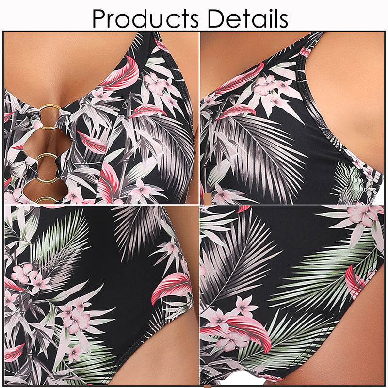 Vintage Floral Print One Piece Swimsuit Swimwear Women Beach Bodysuit Bathing Suit Monokini SwimSuit The Clothing Company Sydney