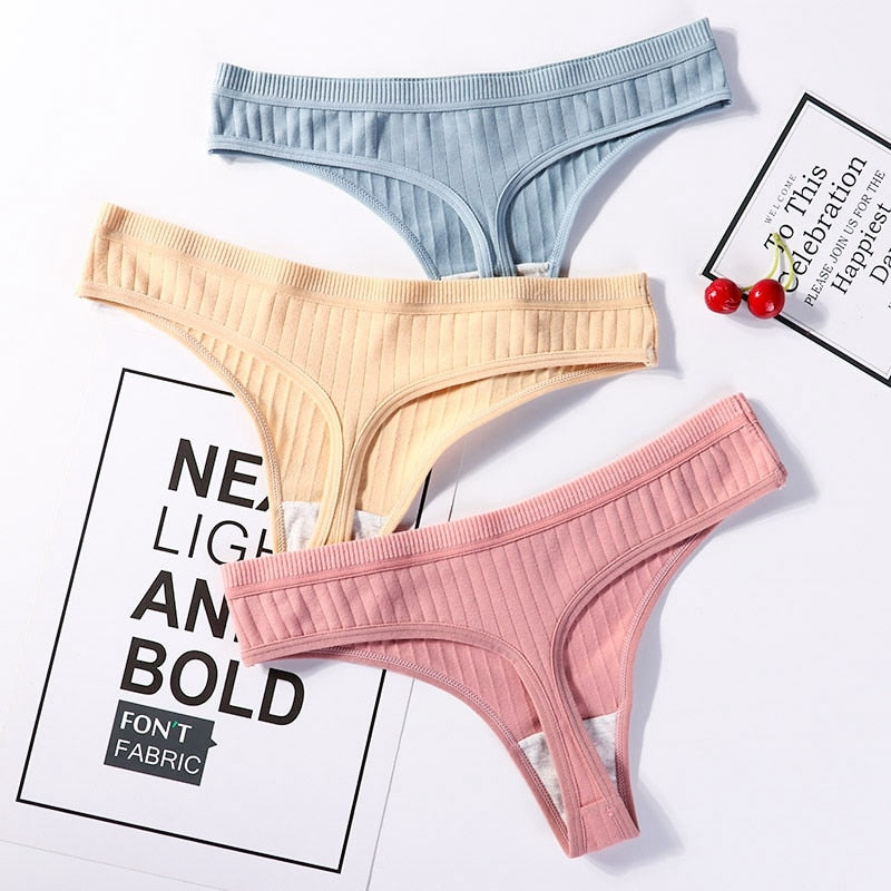 6 Pack G-String Panties Underwear Thong Cotton Skin-Friendly Soft Low Rise Lingerie Solid Underpants The Clothing Company Sydney