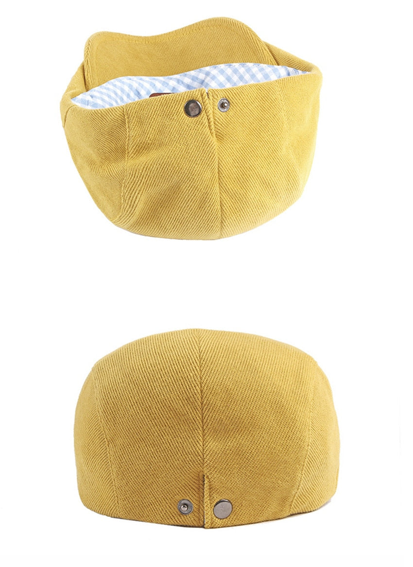 Spring Autumn Men Ladies Casual Fashion Women Beret Ivy Newsboy Solid Yellow Blue Peaked Flat Cap Duckbill Hat The Clothing Company Sydney