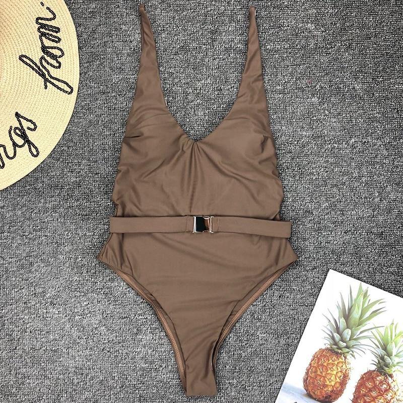 Sexy Solid One Piece Swimsuit Women Bathing Suit Bikini Monokini Swimwear The Clothing Company Sydney