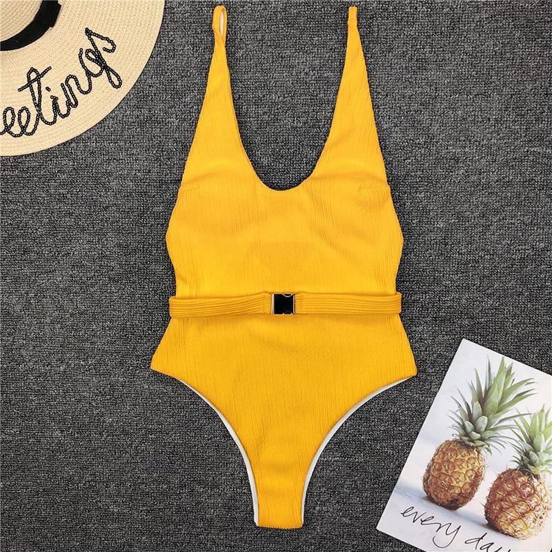 Sexy Solid One Piece Swimsuit Women Bathing Suit Bikini Monokini Swimwear The Clothing Company Sydney