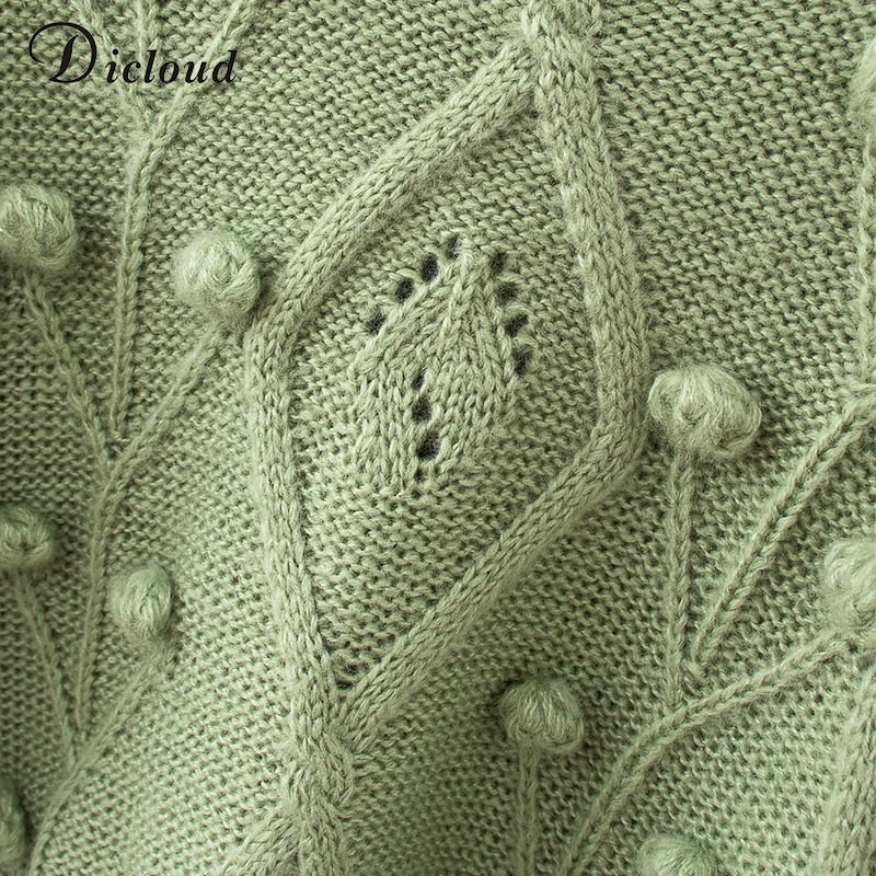 Turtleneck Women's Pom Poms Sweater Autumn Winter Oversized Long Sleeve Knitted Jumpers Fashion Ladies Pullover The Clothing Company Sydney