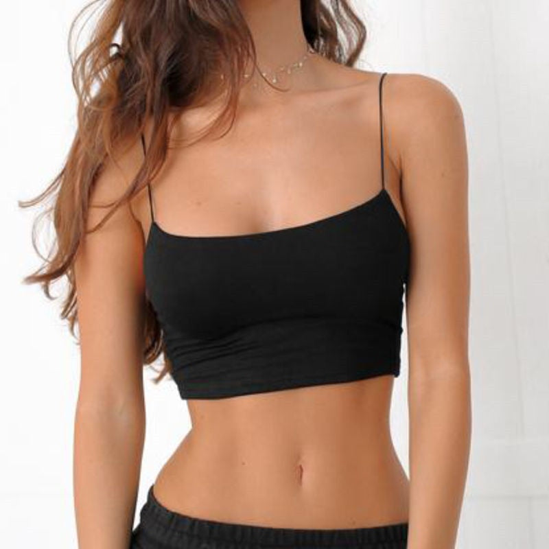 Solid Summer Camis Spaghetti Strap Casual Tank Tops Vest Sleeveless Crop Top The Clothing Company Sydney