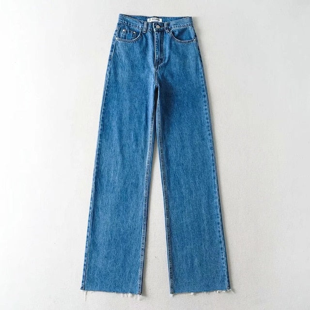 Casual Fashion Straight Leg Women's Jeans Denim Bottom Long High Waist Baggy Fall Pants The Clothing Company Sydney