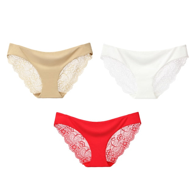 3 Pack Seamless low-Rise women's sexy lace lady panties seamless cotton breathable  Hollow briefs Plus Size underwear The Clothing Company Sydney