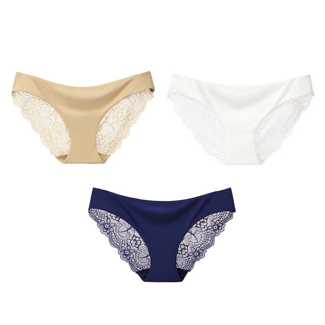 3 Pack Seamless low-Rise women's sexy lace lady panties seamless cotton breathable  Hollow briefs Plus Size underwear The Clothing Company Sydney