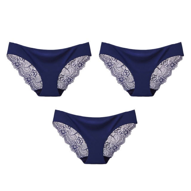 3 Pack Seamless low-Rise women's sexy lace lady panties seamless cotton breathable  Hollow briefs Plus Size underwear The Clothing Company Sydney