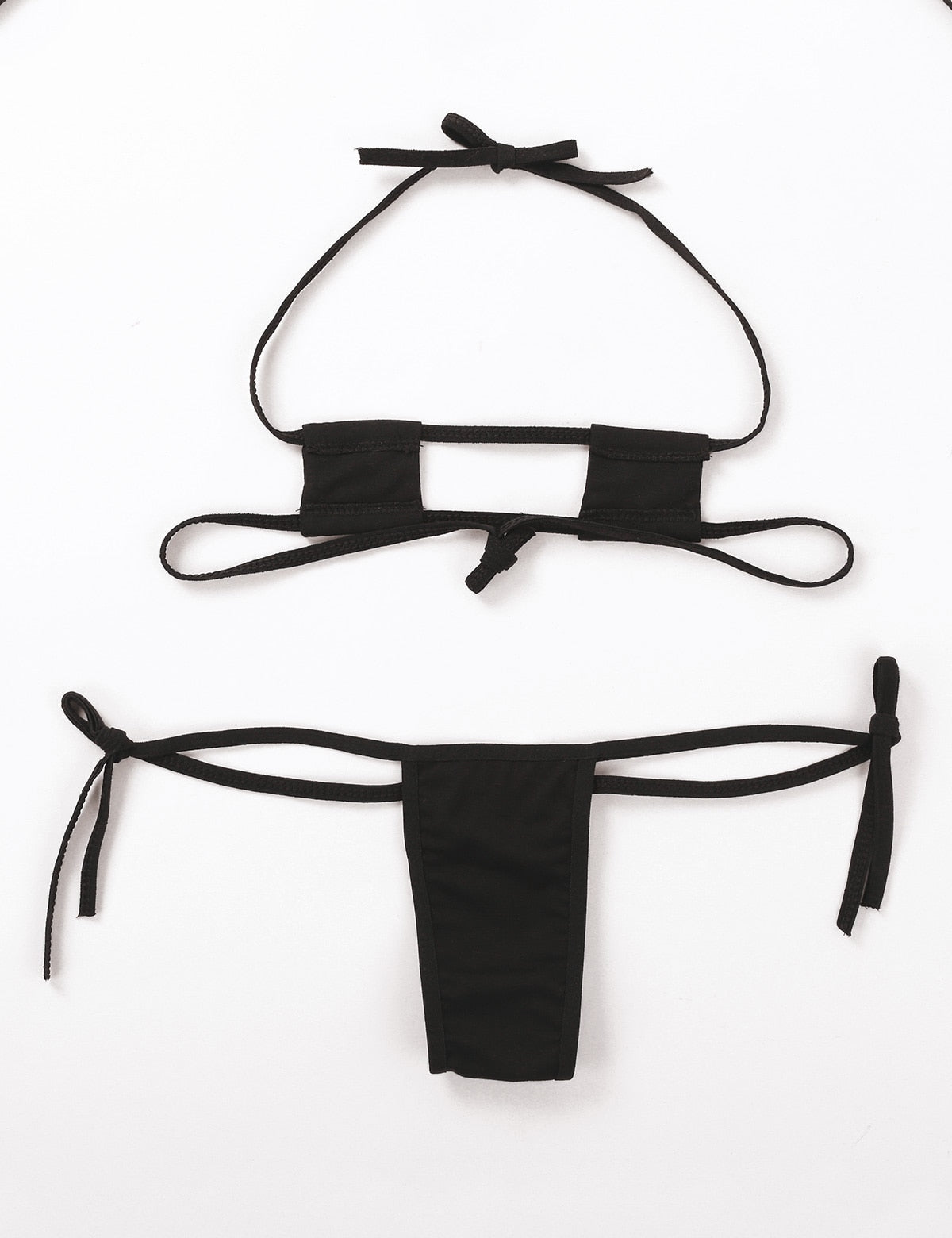 Summer Striped Heart Embroidered Cosplay Mini Bikini Lingerie Set Self Tie Square Bra Top with Briefs The Clothing Company Sydney