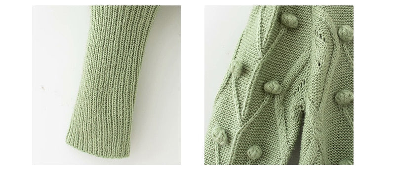 Turtleneck Women's Pom Poms Sweater Autumn Winter Oversized Long Sleeve Knitted Jumpers Fashion Ladies Pullover The Clothing Company Sydney