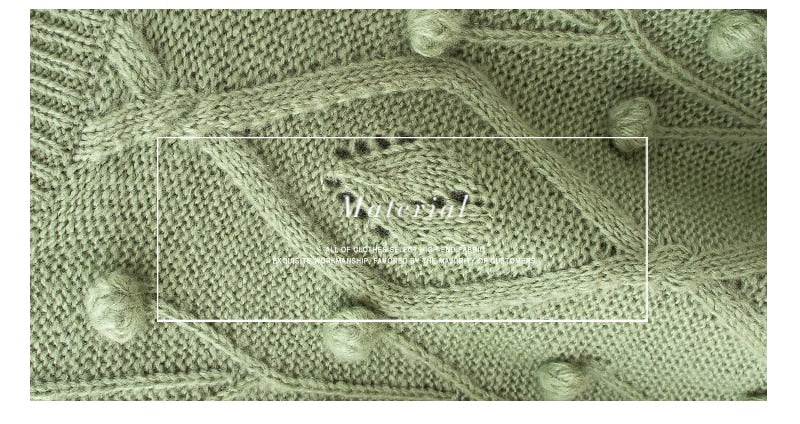 Turtleneck Women's Pom Poms Sweater Autumn Winter Oversized Long Sleeve Knitted Jumpers Fashion Ladies Pullover The Clothing Company Sydney