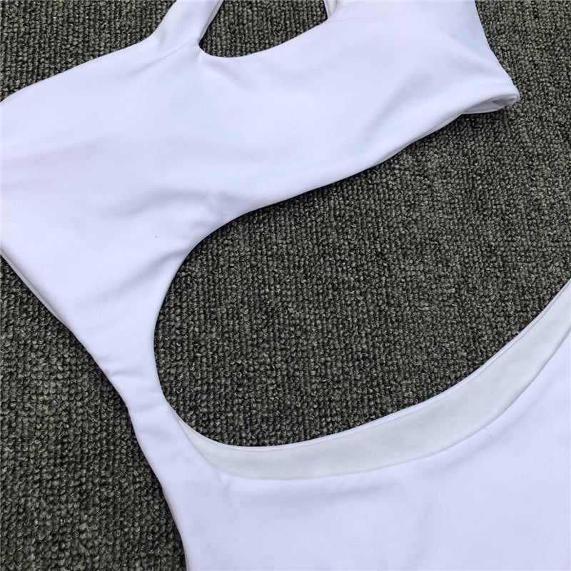 Solid One Piece Beachwear Leopard Print Bikini Set Single Shoulder Swimwear Midriff Swimsuit The Clothing Company Sydney