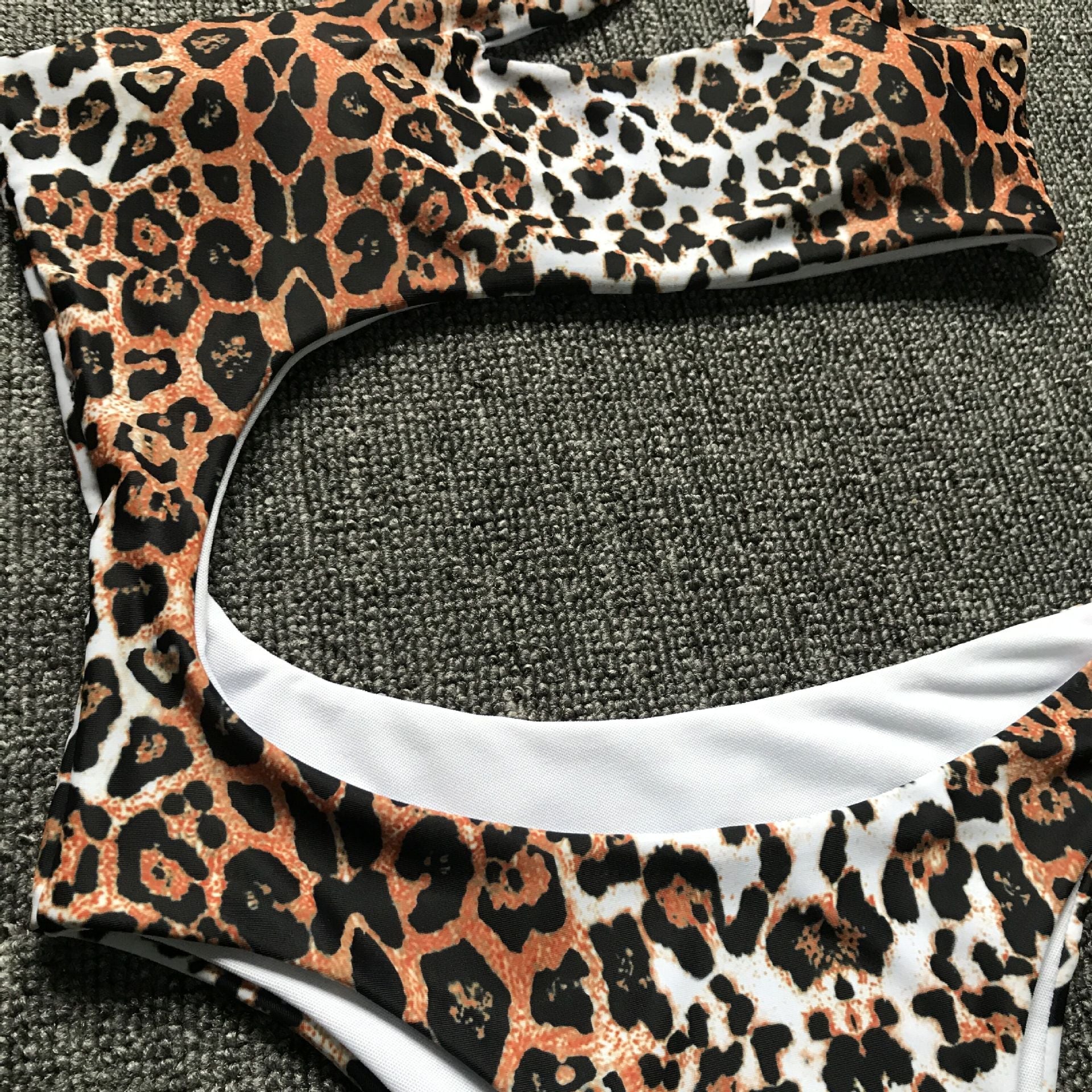 Solid One Piece Beachwear Leopard Print Bikini Set Single Shoulder Swimwear Midriff Swimsuit The Clothing Company Sydney