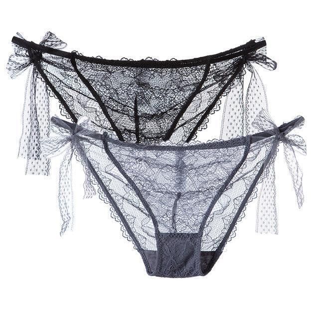 2 Pack Women Lace Lingerie Temwptation Low-Waist Panties Transparent Hollow Out Underpants Briefs Underwear The Clothing Company Sydney