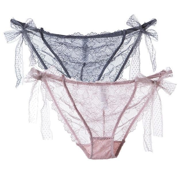 2 Pack Women Lace Lingerie Temwptation Low-Waist Panties Transparent Hollow Out Underpants Briefs Underwear The Clothing Company Sydney